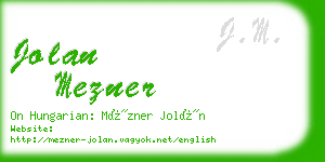 jolan mezner business card